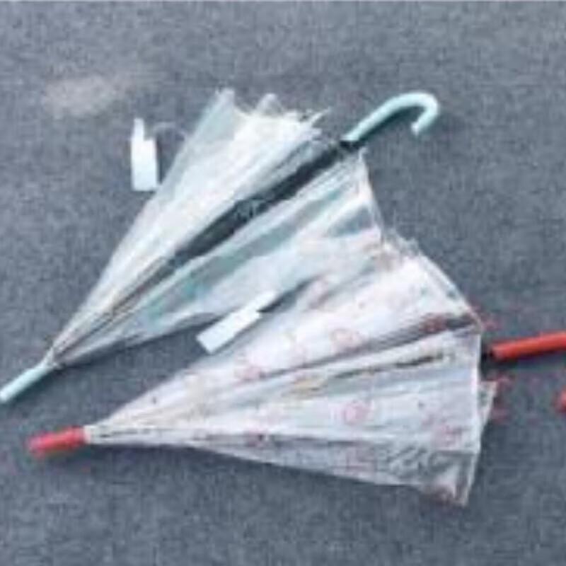 Tiangtang Semi-Automatic Polka Dot Transparent Straight Umbrella