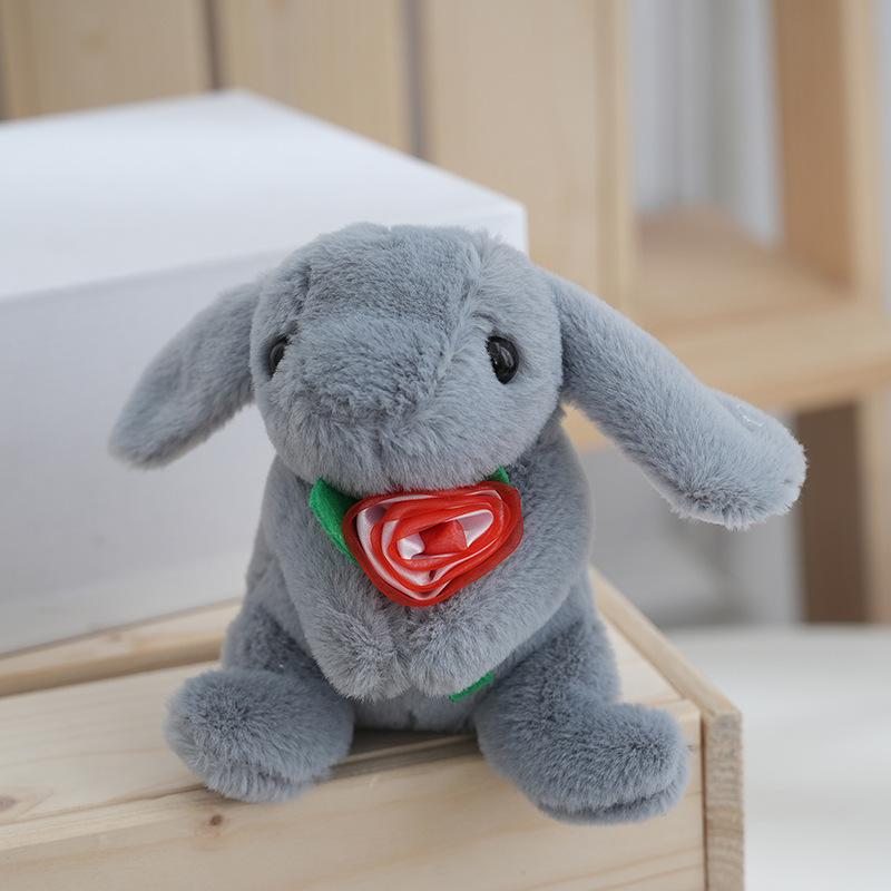 Flower Rabbit Bunny Plush Toy Keychain Stuffed Toys Pp Cotton Girl Filling