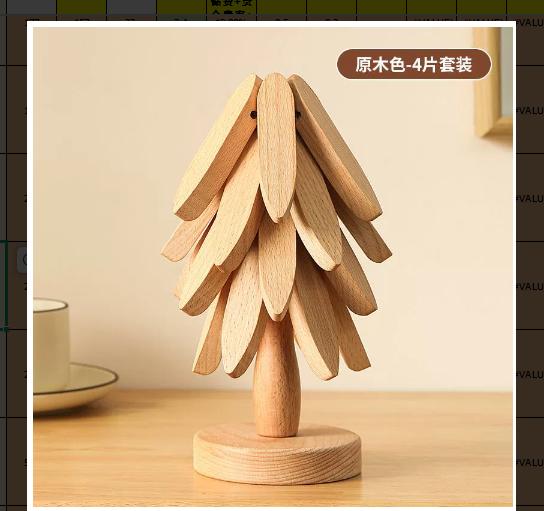 3/4/5Pcs Solid Wood Insulation Placemat Anti-Scalding Mat Tree Household High Temperature Resistant Table Mat