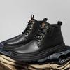 Neue Business-Stiefelette für Herren Lässige flache Designerschuhe Schnürstiefel Mode Lederstiefel Winter Rutschfest Hoher Schaft Werkzeugstiefel