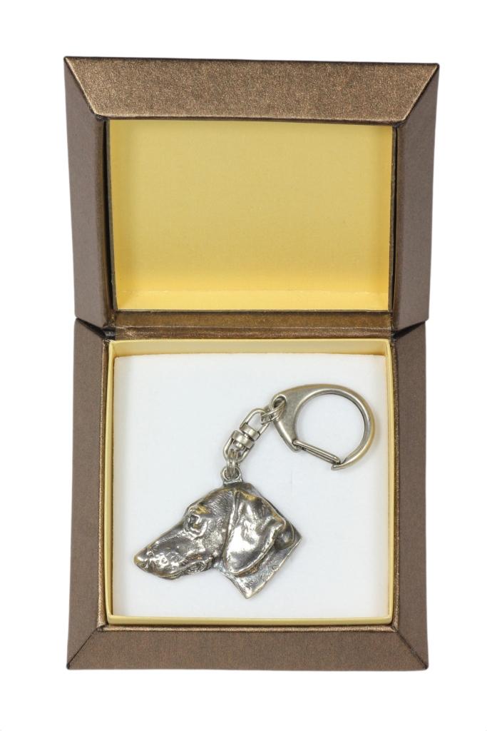 Dachshund I - Silver-plated Key Ring with a Dog In a Gift Box, Handbag Decoration, Backpack Pendant by Art-Dog Brand