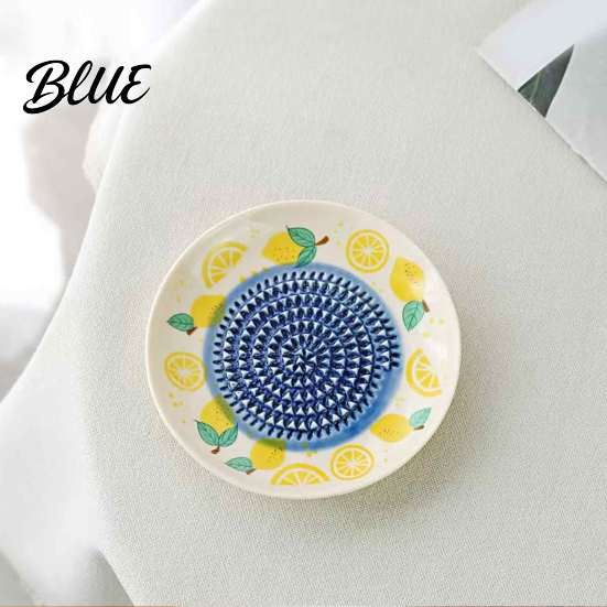 Piatto Grattugia Aglio Piatto Grattugia Ceramica Stampa Frutta Zenzero Formaggio Macina Manuale Preparazione Cibo Multi-funzione Tritatutto da Cucina per Cipolla Limone,