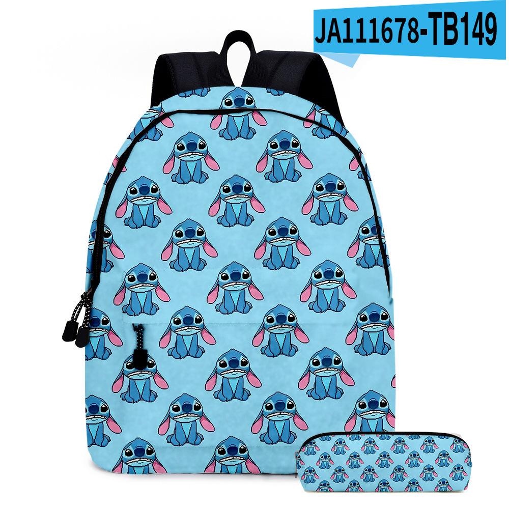 Stitc Cartoon Full Print Backpack Student Bag Pencil Case Two-Piece Set Children'S Backpack