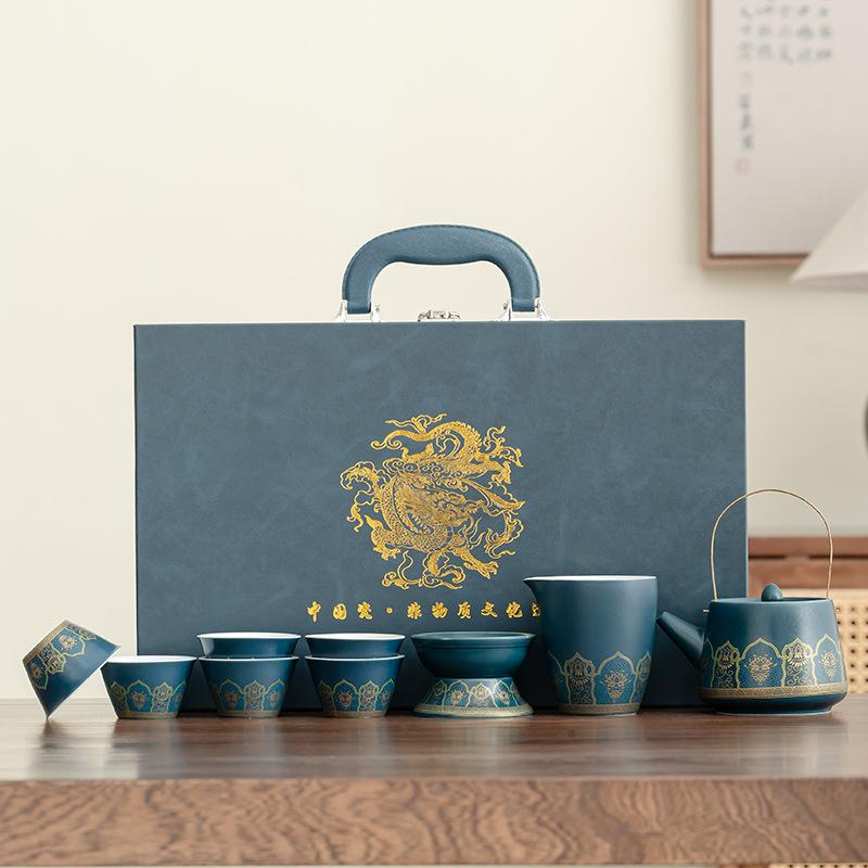 Opening festival complete set of ceramic practical ancient rhyme tea set