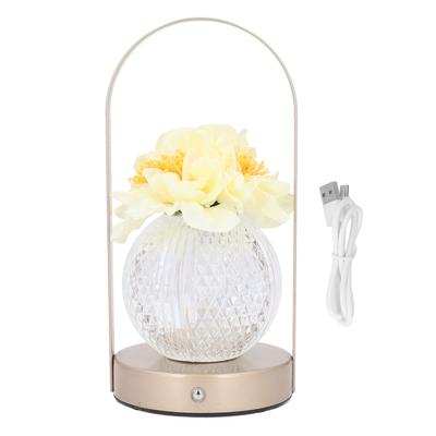 Crystal Flower Lamp Dimmable LED Artificial Flower Touch Light Rechargeable Decorative Light for Bedroom Living Room