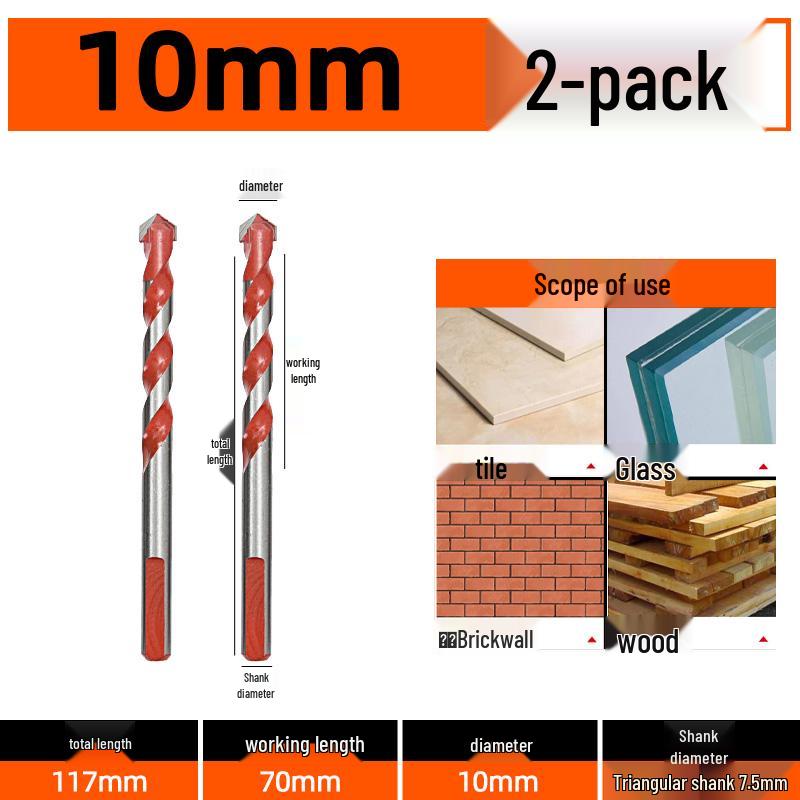 6mm Alloy Triangle Drill Bit for Concrete, Glass, and Cement