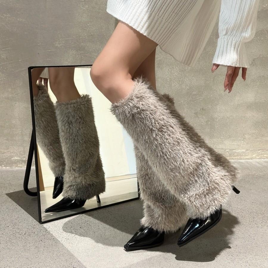 French Celebrity Style Hair Boots Children 2025 Autumn and Winter New Pointed Thin Heel High Heel Women's High Boots