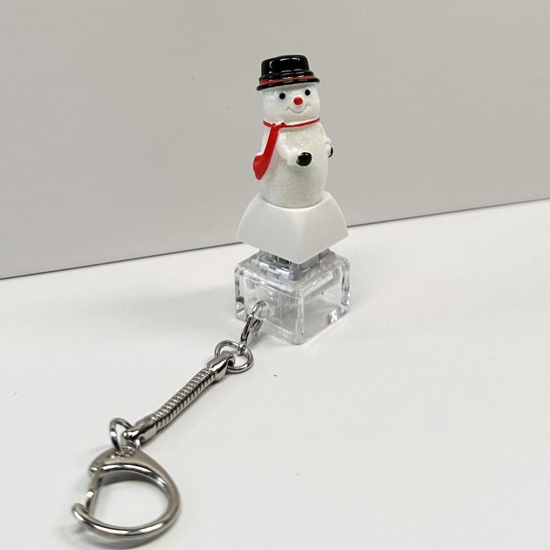 Christmas Themed Keyboard Keychain Stress Relief Toys Keychain Fidget Keyboard Clicker Button Key Chain Bag Charm Pendant