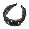 huaqianguhh Wide Edges Hair Hoop, Breathable Mesh Headband with Imitation Pearls Decor, Anti-Slip Hemming Face Shaping Accessory