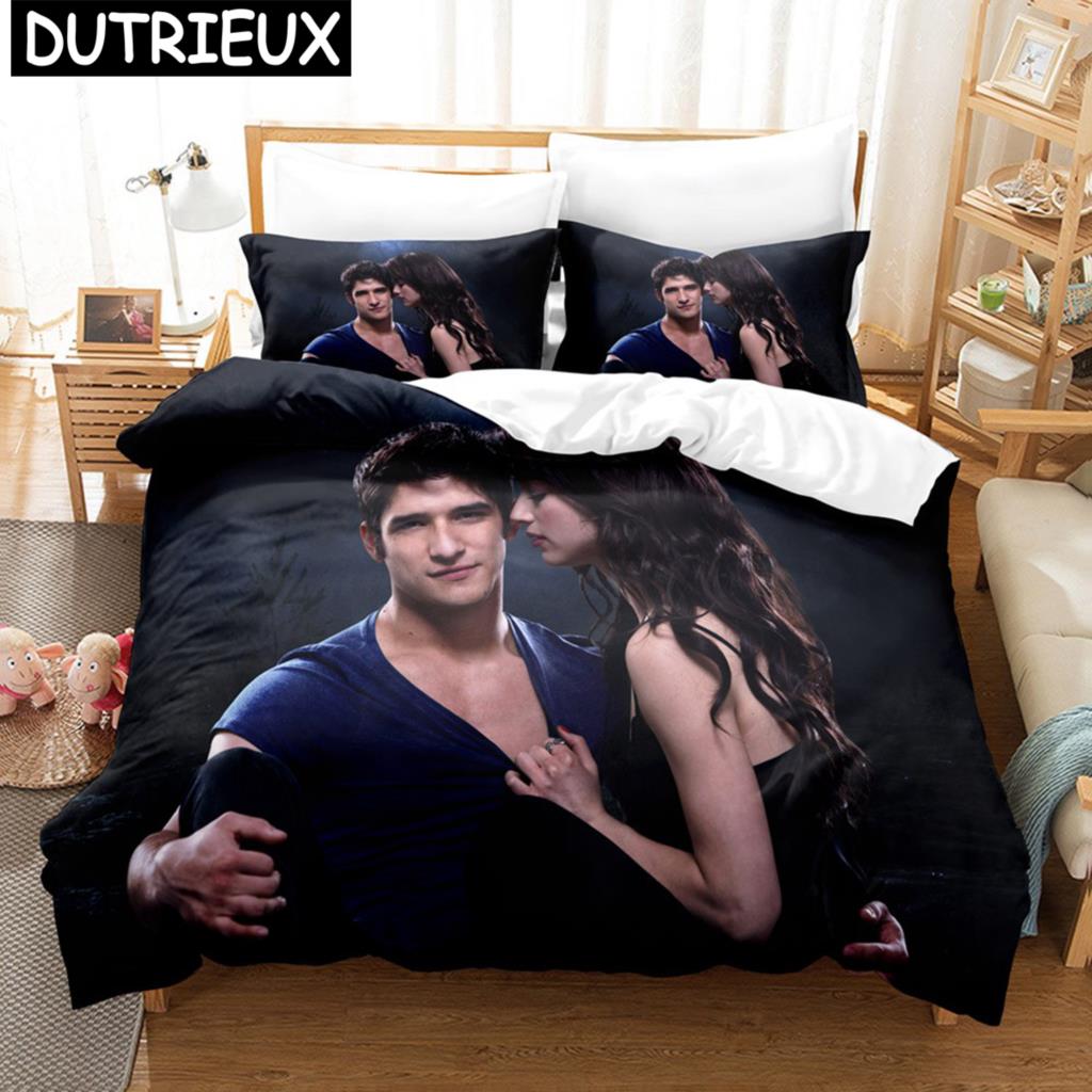 Teen Wolf Bettwäscheset Amerikanische TV-Serie Bettbezug Mode Geschenk für Teenager Männer 3-teilig Twin Single Queen King Size Bettbezugset