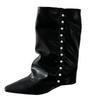 Tai Cool Fried Street Pant Pants Boots Are Popular This Year, Pearl White Pointed Wedges But Mid-knee Boots