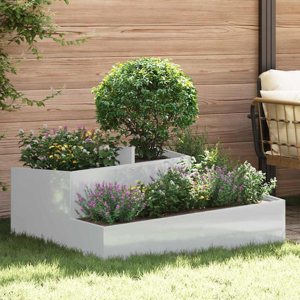 Garden Planter Silver 100 X 100 X 50 Cm Galvanized Steel