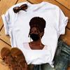 African Fashion Girls Print Women T-Shirts Short Sleeve Y2K Tops 90S Harajuku Graphic T Shirt Summer Clothing Casual Loose Tee