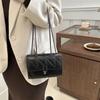 Chic Quilted Chain Strap Women's Bag 2024 Stylish Casual Pu Small Square Purse