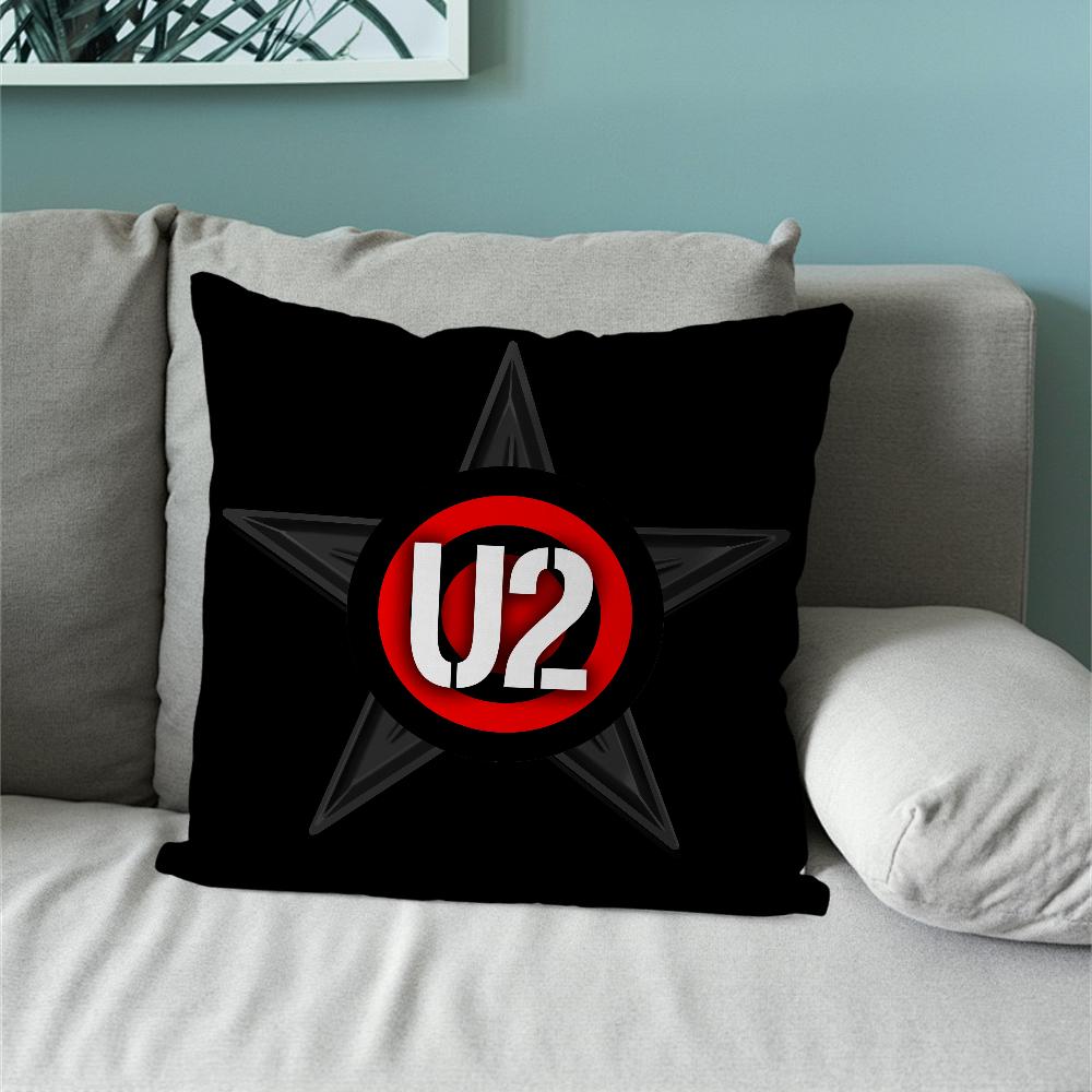 Rock U-U2 Band Music Pillow Case Sofa Living Room Bedroom Headboard Backrest Cushion Square Cushion Nap Time