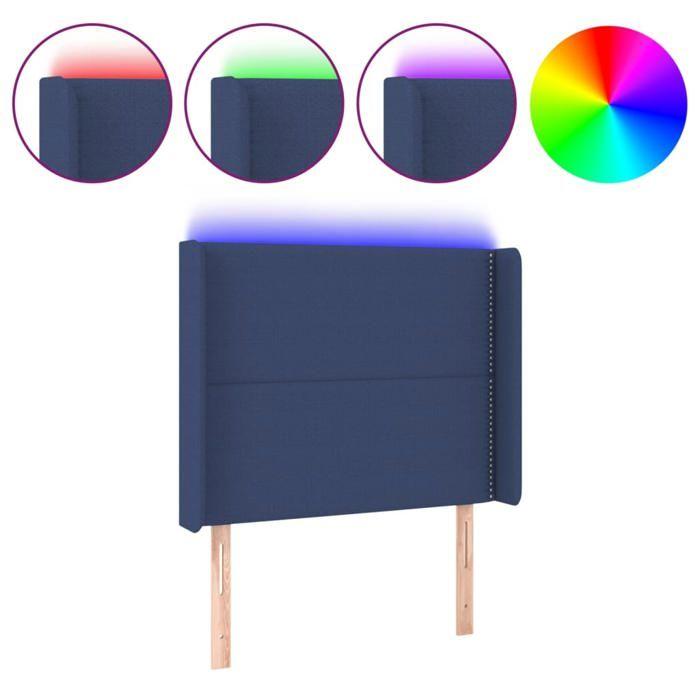 VidaXL LED Headboard Bedroom Furniture Single Bed Accessory Headboard Bed Frame Interior Blue 3123896