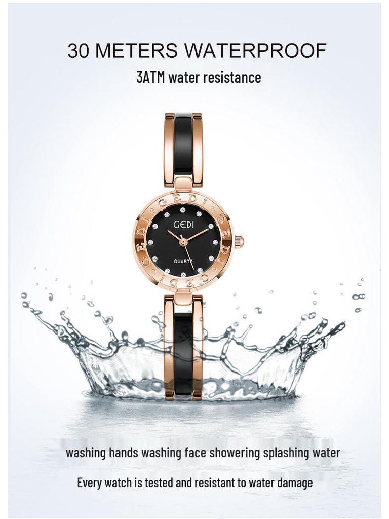 Gedi Retro Minimalist Women's Quartz Watch - Elegant Alloy Bracelet Design