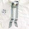 Women's Solid Silk Ribbon Scarf: Thin, Long, Narrow Neck Tie & Shirt Accessory