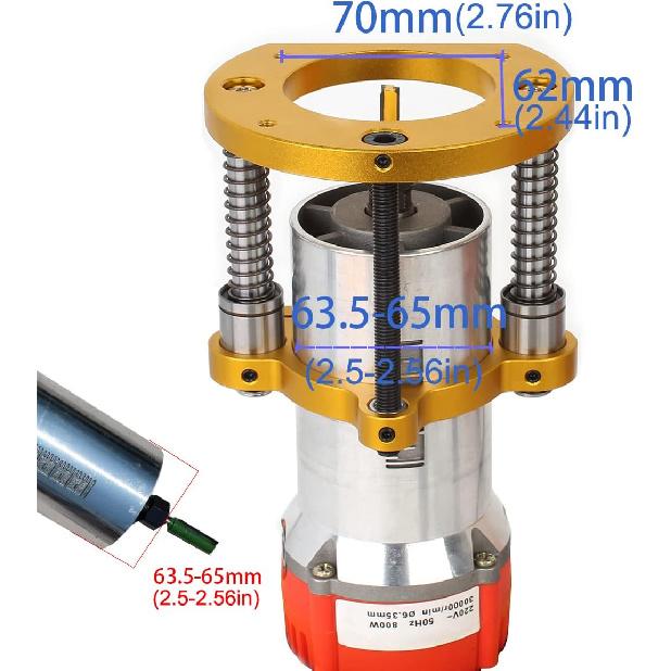 Adjustable Router Lift for 65mm Diameter Universal Trimming Machine,Aluminum Under-Table Router Base for Router Table Insert Base Plate with Double
