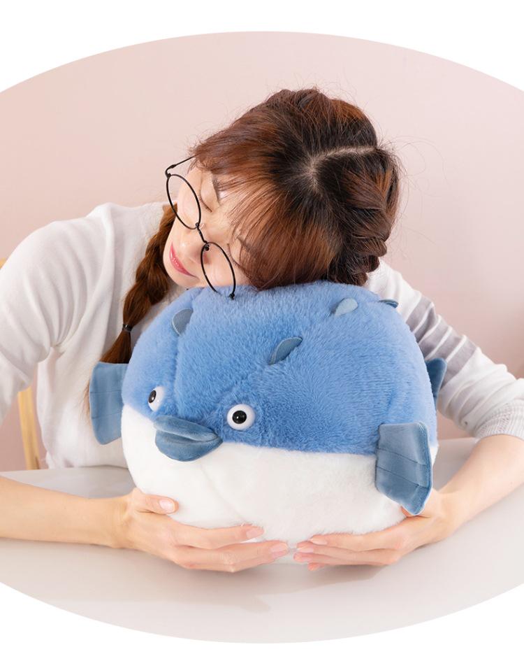 Cute Round Crocodile & Pufferfish Plush Toy Cushion for Kids - Perfect Birthday Gift
