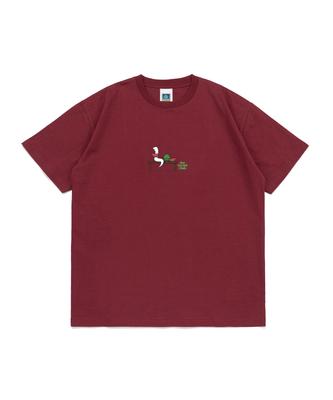 NET SOCIAL CLUB Doomsday Snake Watermelon Graphic Short Sleeve T-Shirt (Burgundy)
