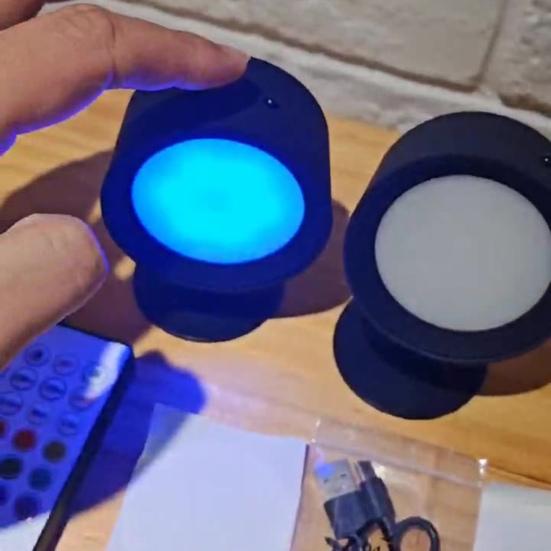 LED Wall Lamp Night Light with Remote Control Dimmable Rechargeable 360-Degree