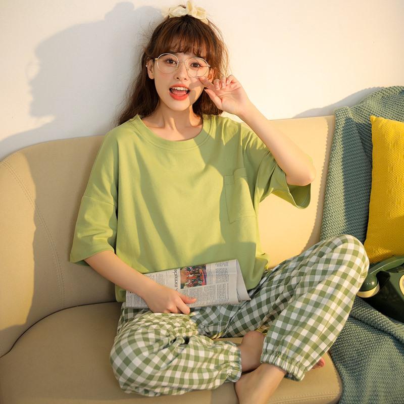 Women's Korean Style Summer Cartoon Homewear Set
