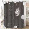 Starry Night Space Rocket Waterproof Shower Curtain Home Decor for Bathroom Decoration