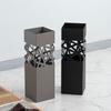 Azumaya-kk Umbrella Stand, Black, Steel, Removable Water Tray, Approx. W15.5 X D15.5 X H49cm, Slim, Square, for Entryways, LFS-186BK