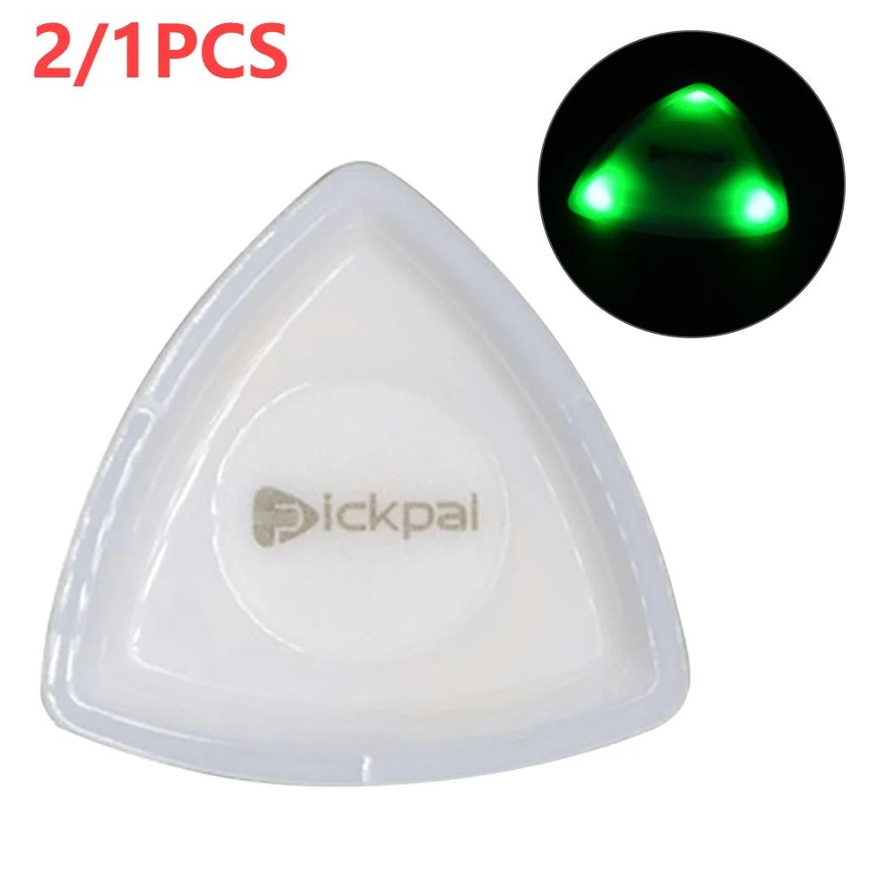 2/1 Stück Leuchtende Gitarrenplektren Rutschfestes Gitarrenplektrum Jazz-Plektrum LED-Licht für Elektrische Akustische Gitarre Bass Folk Farbe Bling Pick