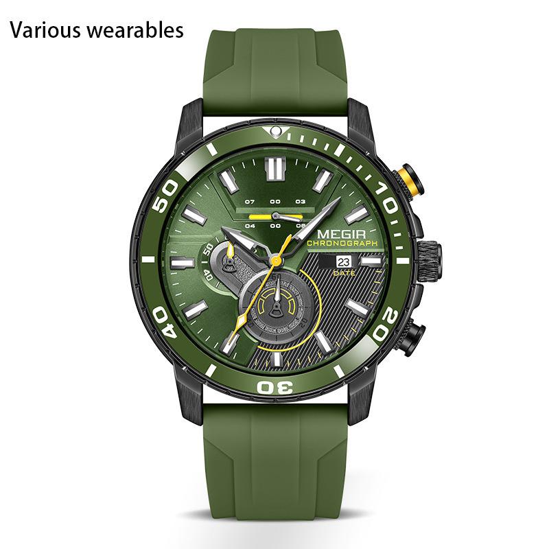 

Новые многофункциональные модные спортивные часы с хронографом и силиконовым ремешком для мужчин