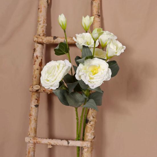 Umělá květina Eustoma Falešná hedvábná květinová větev s dlouhou stopkou Falešná květina