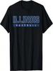 Illinois Baseball Blue Vintage Text T-Shirt