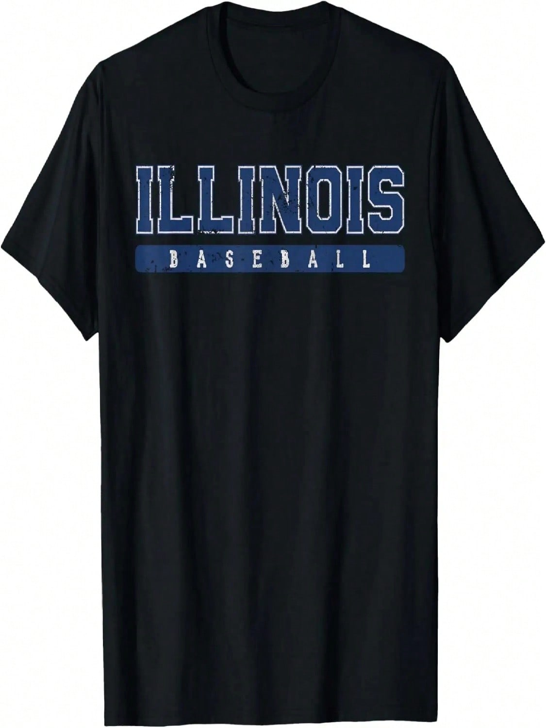 Illinois Baseball Blue Vintage Text T-Shirt S разноцветный
