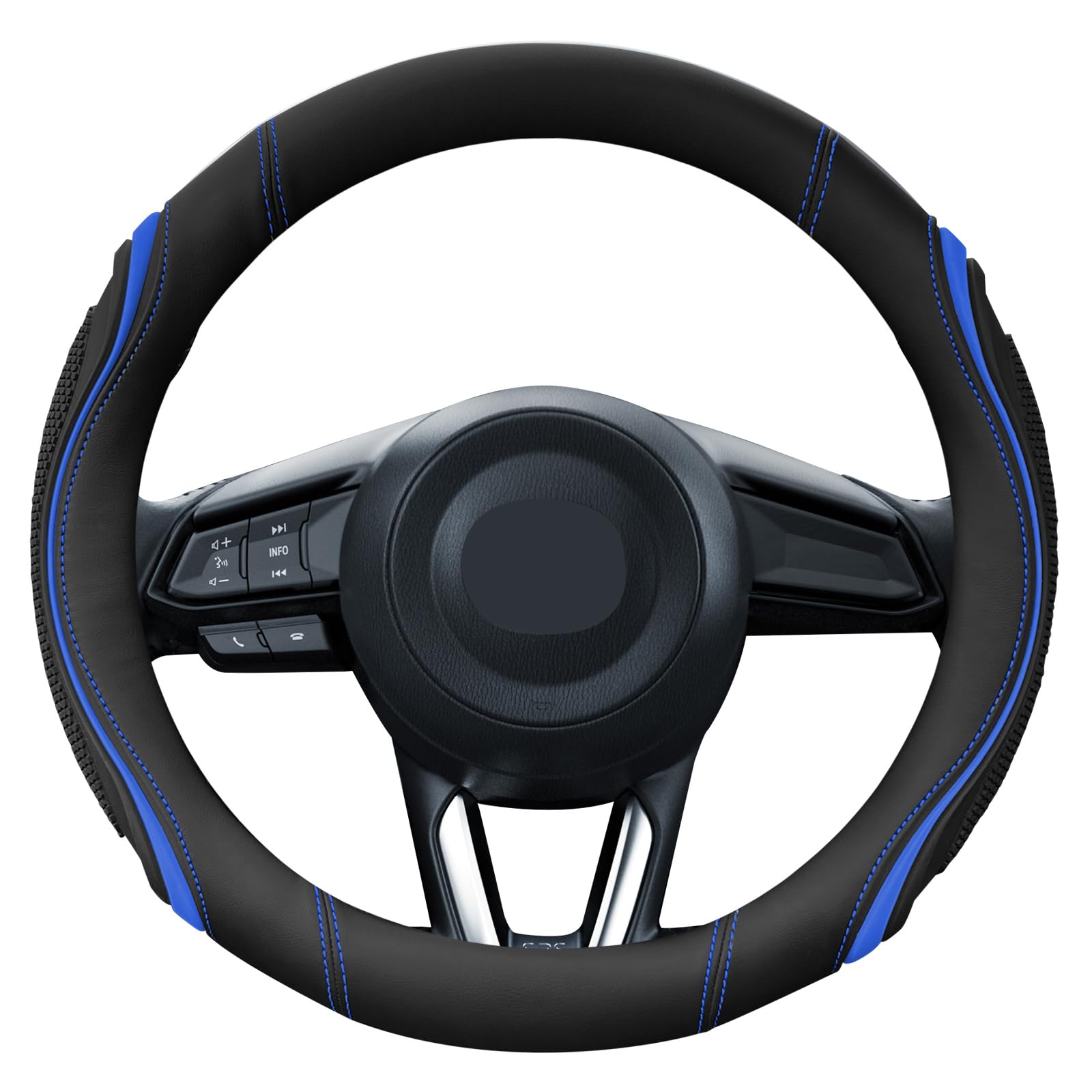 

ZATOOTO Steering Wheel Cover for Kei and Standard Excellent Small Blue Cars, Grip, Size, Line, YWLY173-LX