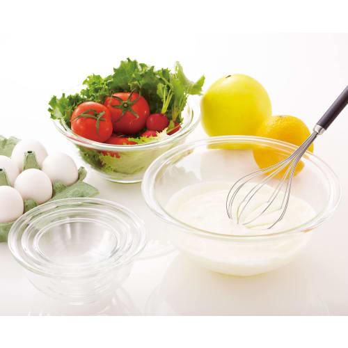 Iwaki AGC Technoglass Heat-Resistant Glass Bowl, Round, 900ml Capacity, 18cm Outer Diameter, Microwave/Oven/Dishwasher Safe, Wide Mouth Design for Eas