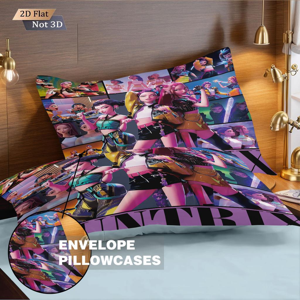 3pcs Kpop Devil Girl Group Print Coreless Bedding Set Multi Size Bedrooms Dormitory Duvet Cover Soft Machine Washable