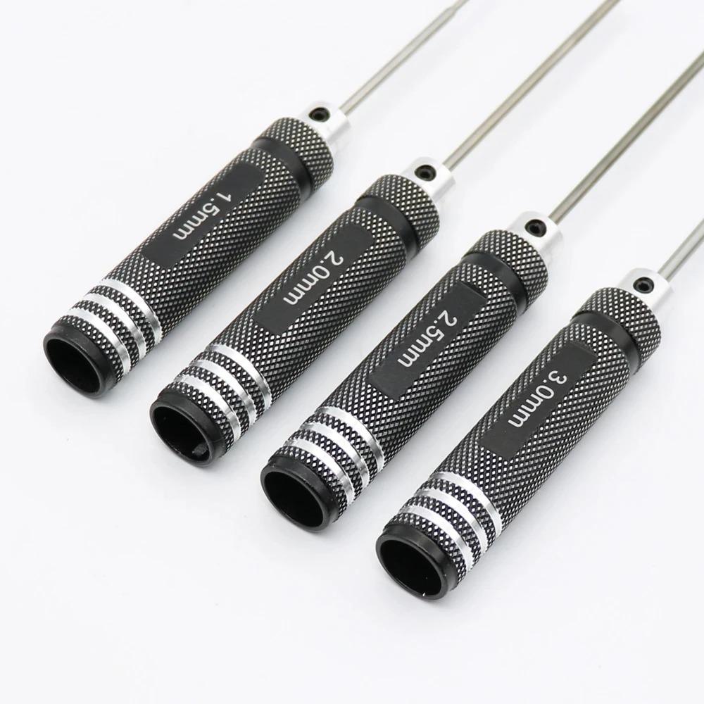 4Pcs 1.5/2/2.5/3.0mm Black Hex Driver Allen Wrench Hand Tool Set RC Car Model Repair Maintenance Tool