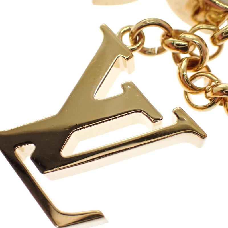 Louis Vuitton M01413 Monogram Bag Charm Gold/pink Metal Women