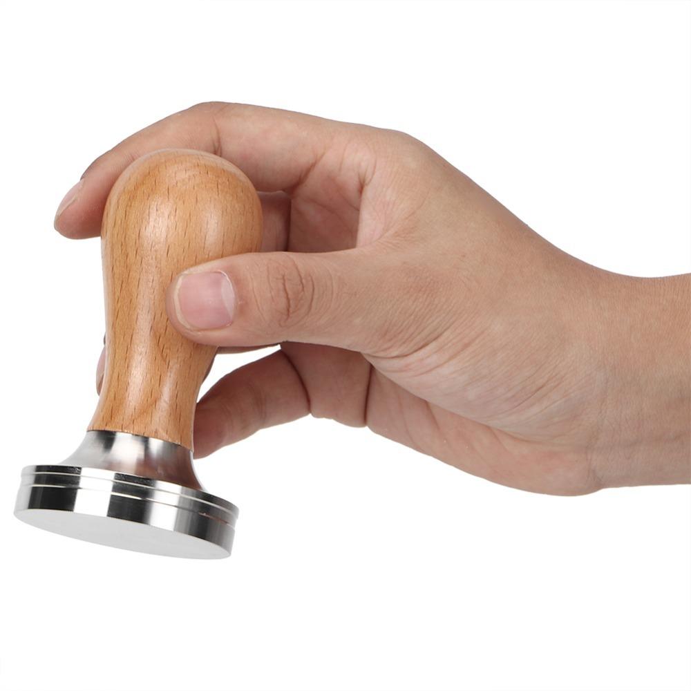 Wooden Handle Espresso Tamper 304 Stainless Steel Stainless Steel Tamper Coffee Making 51mm