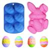 3D Easter Surprise Egg Chocolate Mold Silicone Rabbit DIY Baking Tray Pastry Fondant Mould 2026 Easter Decoration Cake Tool