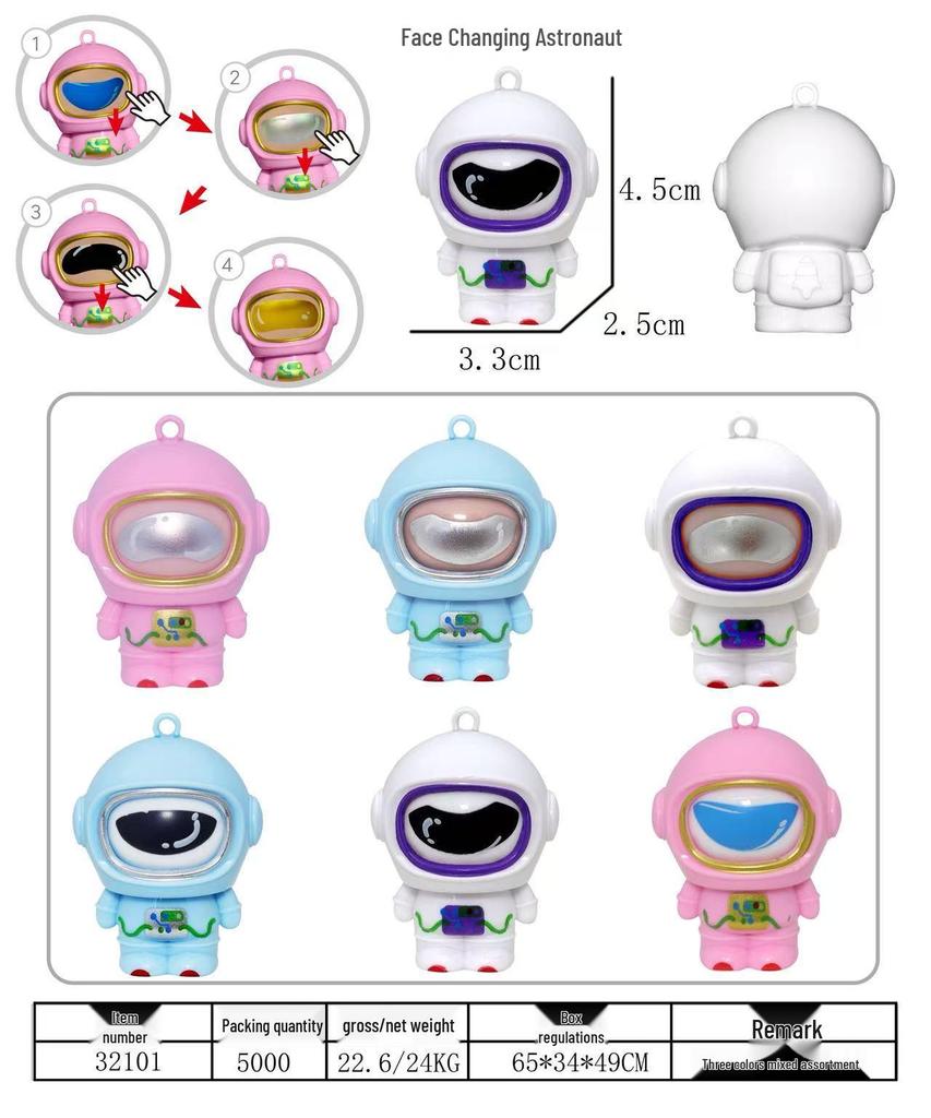 Children's Firefighter Face-Changing Doll Keychain Pendant