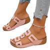 2025 Women's Plus Size Fish Mouth Buckle Slides: Thick Sole, Solid Color, European & American Fashion
