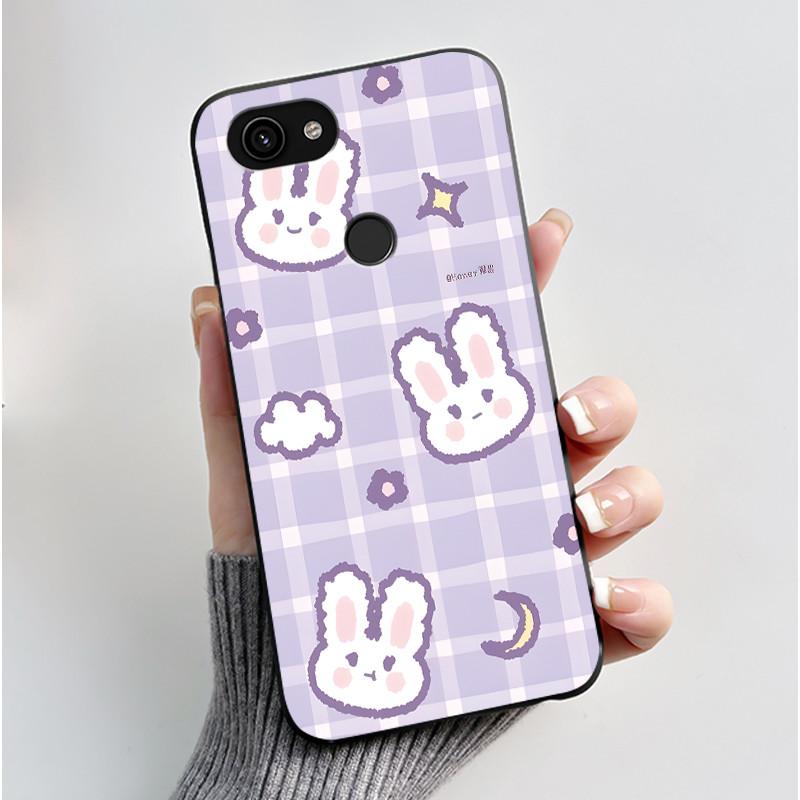 For Google Pixel 3 3a XL Case Cute Rabbit Black Soft TPU Silicone Cover for Pixel 3 XL Phone Cases Pixel3A 3 A Pixel3 3XL Capa