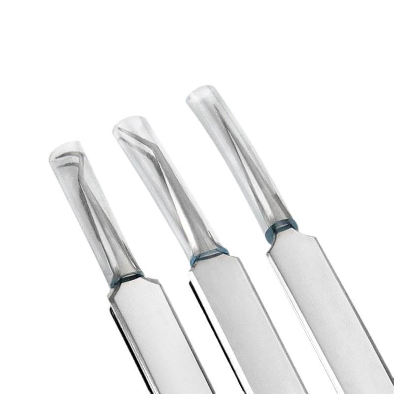Stainless Steel Curved Comedone Extractor Tweezers for Blackhead and Pimple Removal