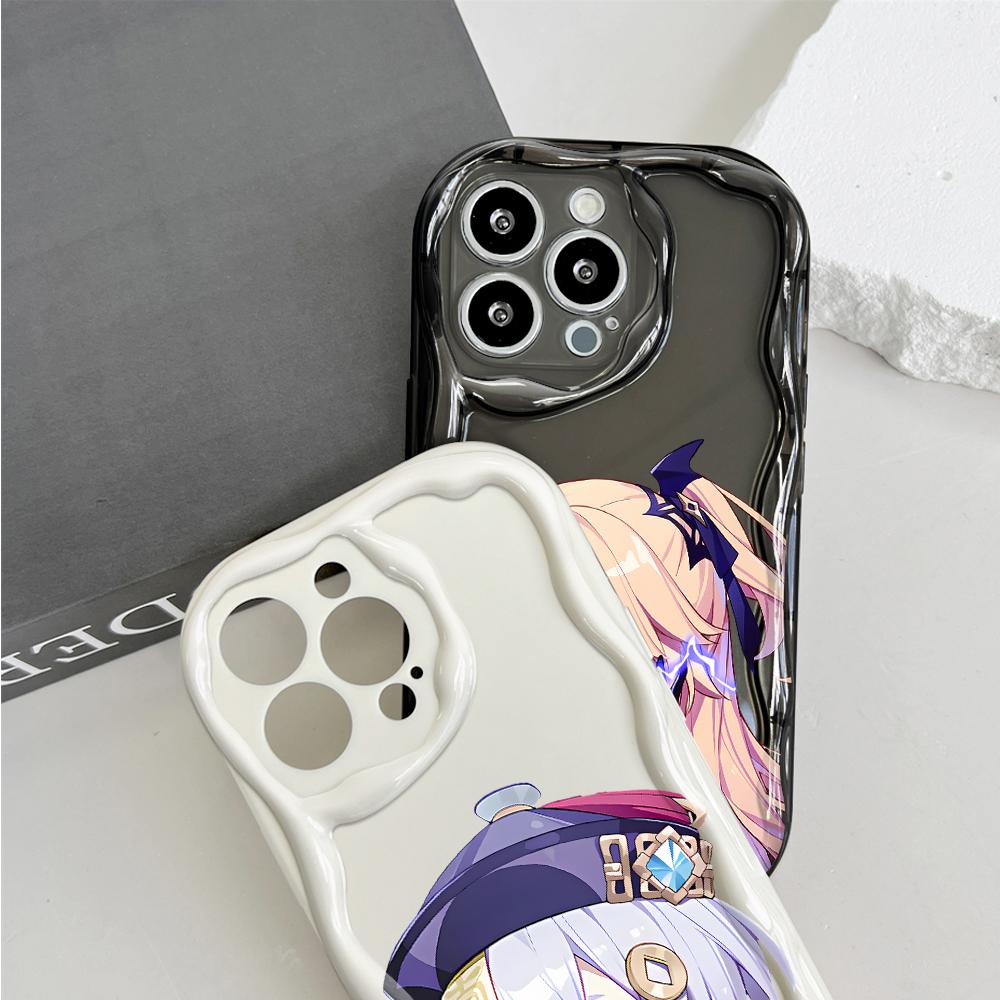 Model drăguț de desene animate Carcasă cu textura cremă cu margine ondulată Husă din silicon moale pentru telefon pentru OPPO Reno Realme