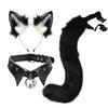 European and American Gothic-style Punk Collar Set, Featuring Realistic, Three-dimensional Fox Ears and a Matching Animal Tail Cos