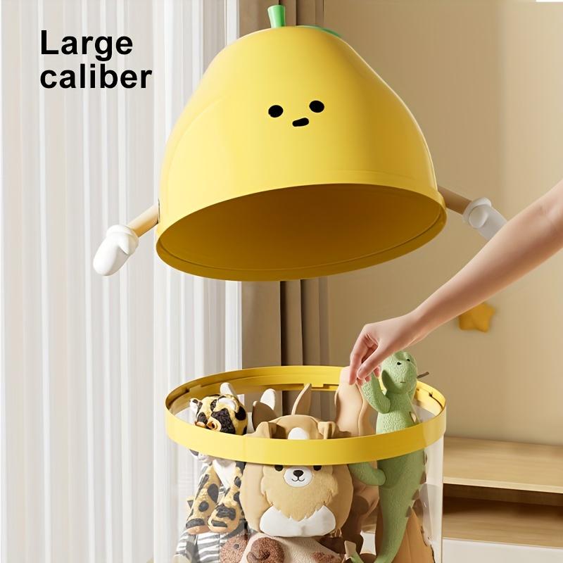 Plush Toy Storage Organizer,Stackable Transparent Cylindrical Containers with Lids, Large Capacity for Dolls,Muppets,Playroom Organizer,Playful Design