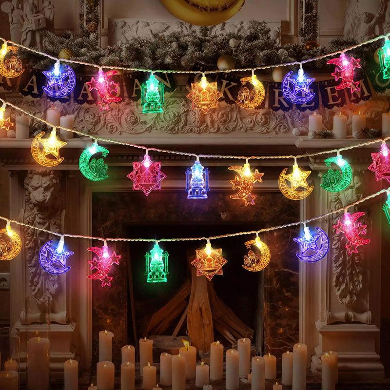 Led Eid Mubarak String Lights Islam Muslim Festival Party Decor Moon Star Castle Lantern Ramadan Decoration For Home 2026