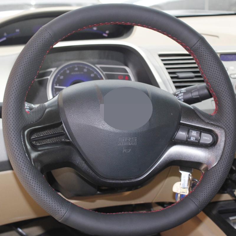 Anpassen DIY Micro Faser Leder Auto Lenkrad Abdeckung Für Honda Civic Civic 8 2006 2007 2008 (2-Speichen) Autoinnenraum